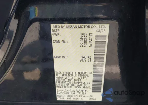 2016 Nissan Altima 2.5 S from USA, damaged, VIN 1N4AL3AP3GN384951